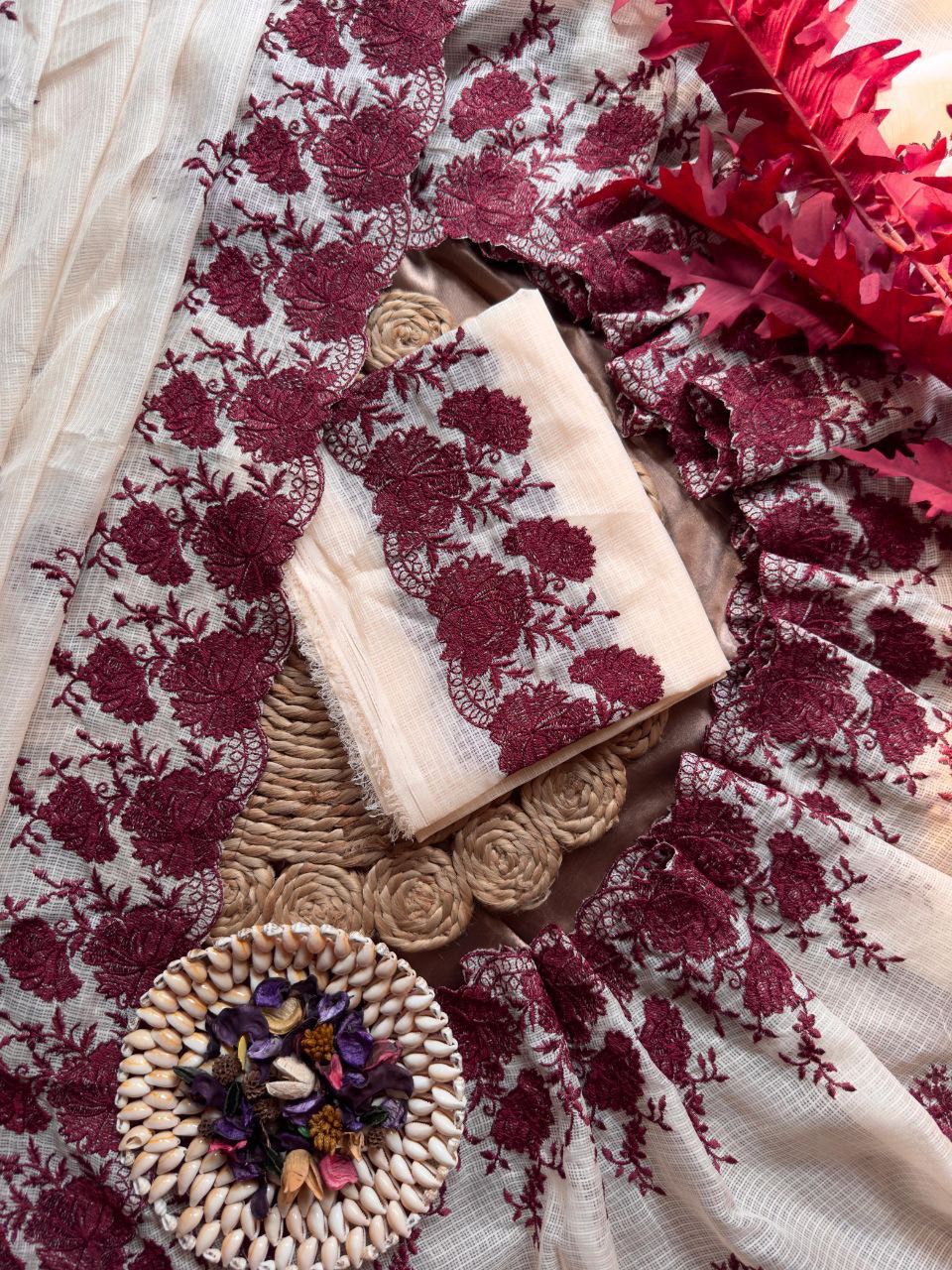 Pure Soft Kota Doriya Saree with Multi-Thread Embroidery S2514