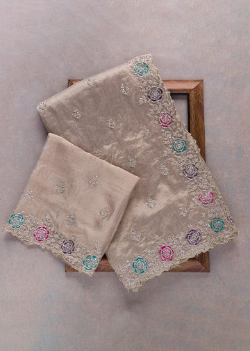 ORGENZA SILK EMBROIDERY SAREE D2328