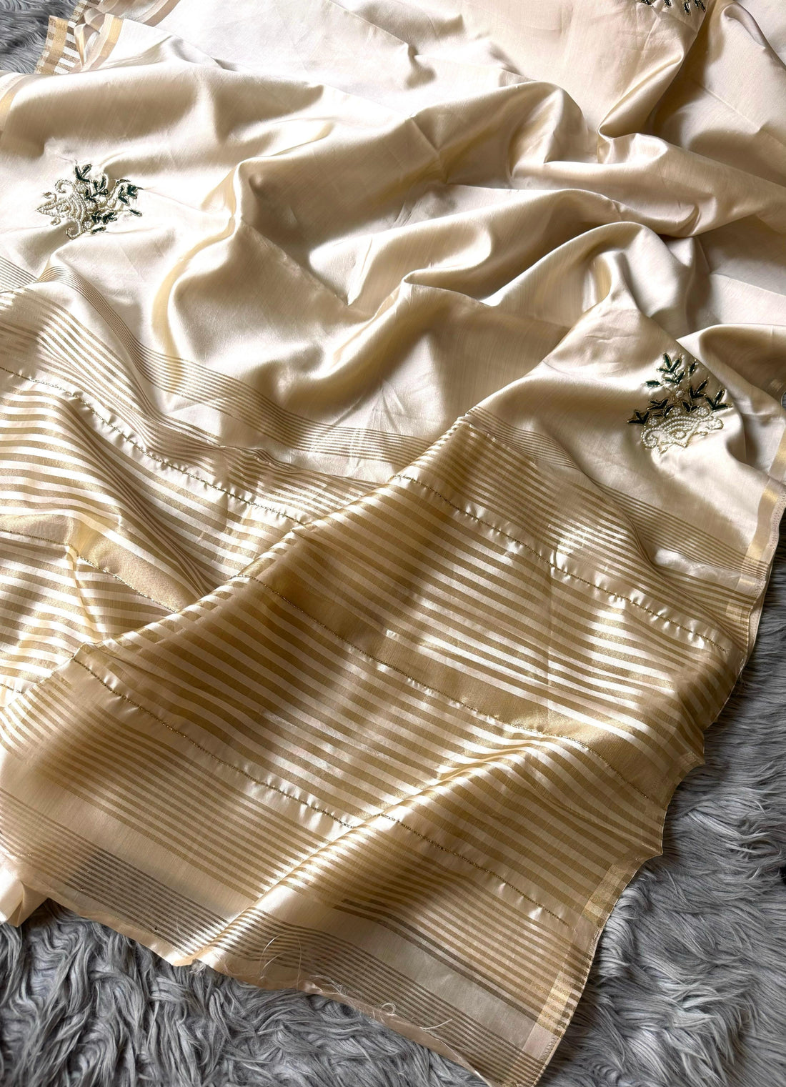 Premium Soft Tussar Silk Saree with Handwork Buttas & Delight Work S2335