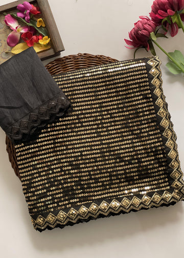 Bollywood Style Georgette  Sequin Embroidered Party Wear saree  DF-3458