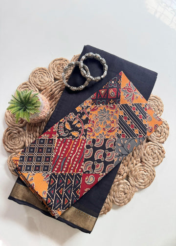 Elegant Mul Cotton Saree with Resham Weaving Border & Tassels S2336