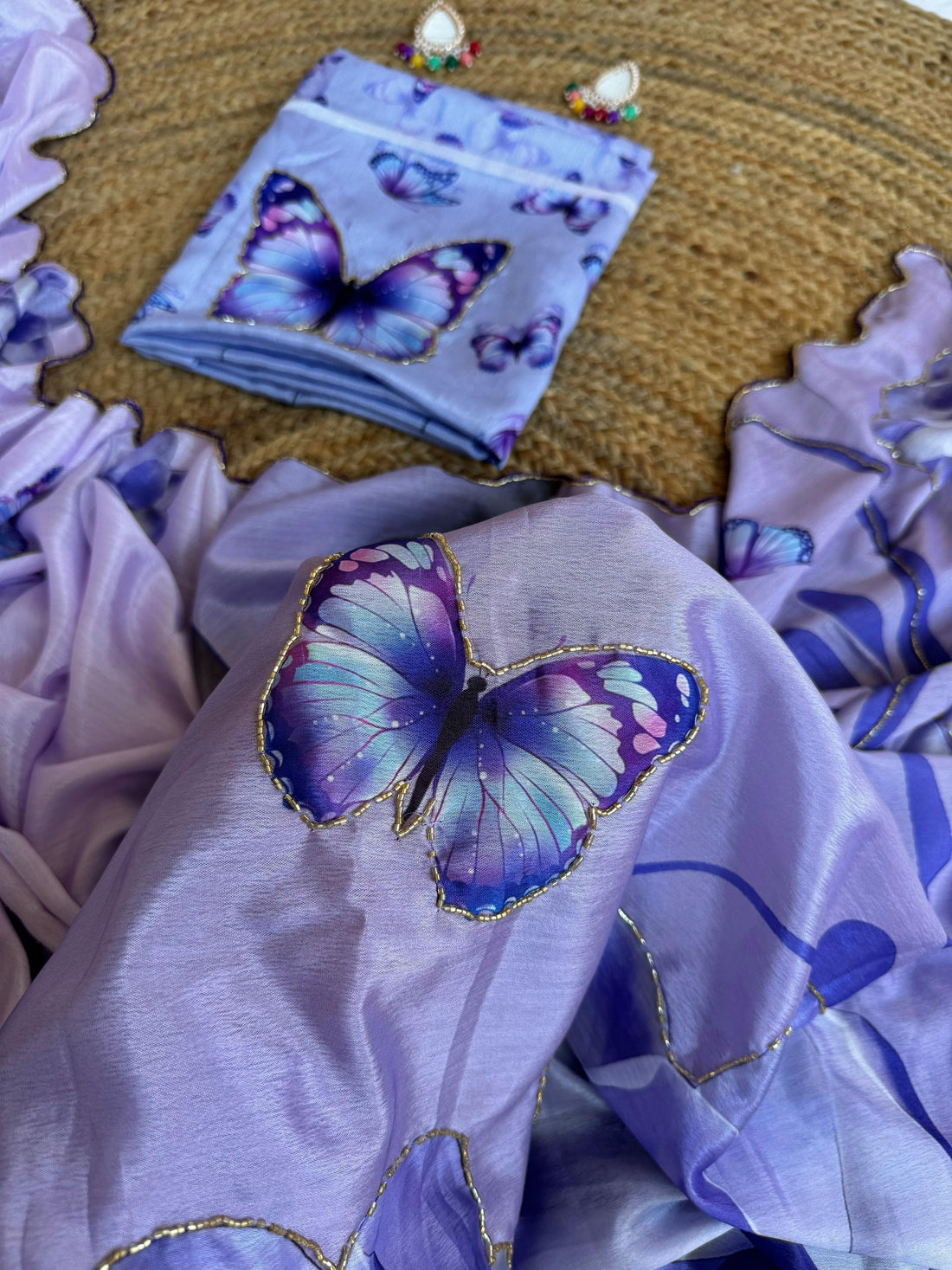 Graceful Pure Chinnon Silk Printed Saree S2350