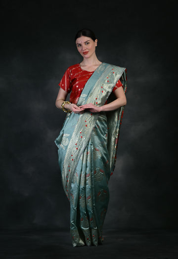 Trendy Party wear Banarasi Silk woven Saree AY5089