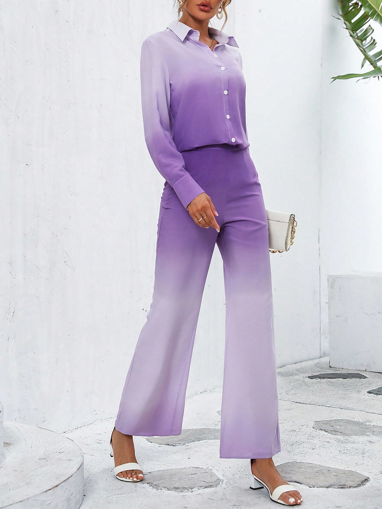 Beautiful Shaded Shirt And Pants Co-Ord (Purple) VT-01148