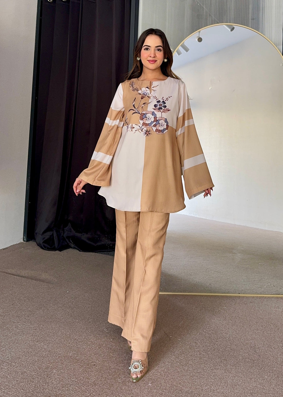 Pastel Two Tone Winter Co-ord Set D6107