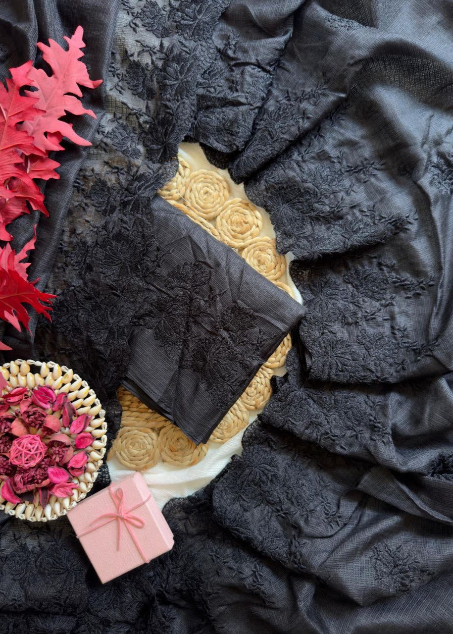 Soft Kota Doriya Saree with Multi-Thread Embroidery S2515