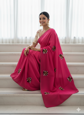Subhkanya Primium Kota Doriya With Knot ANCOR work And Gpo Lace Border S-0014