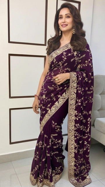Classic Embroidered Saree for Weddings & Parties SD-1022