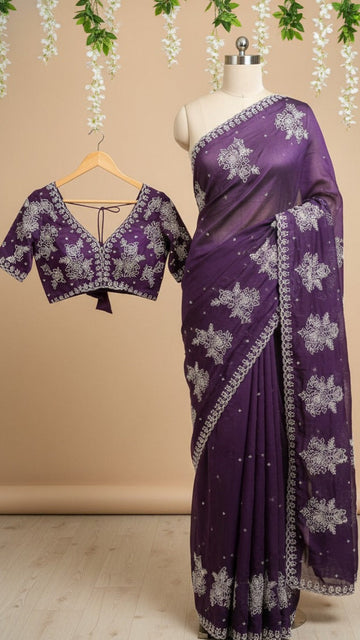 Royal Bloom Embroidered Saree SD-1037
