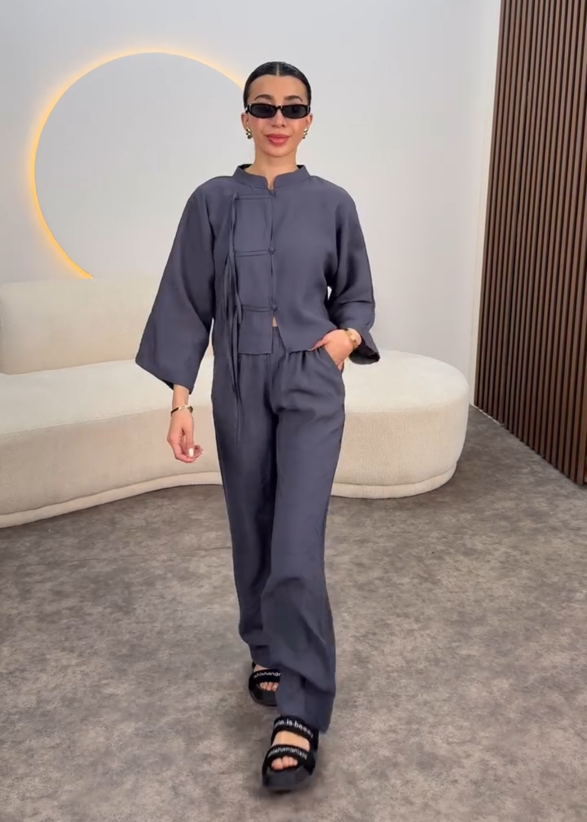 All-Grey Modern Rayon Co-ord Set D6320