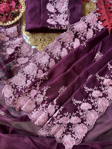 Pure Soft Kota Doriya Saree with Multi-Thread Embroidery S2514