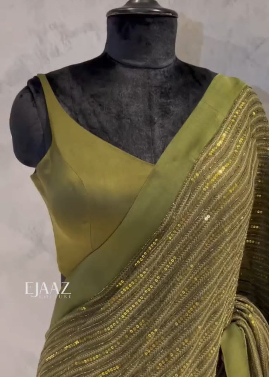 Beautiful Georgette Embroidery Saree S2329