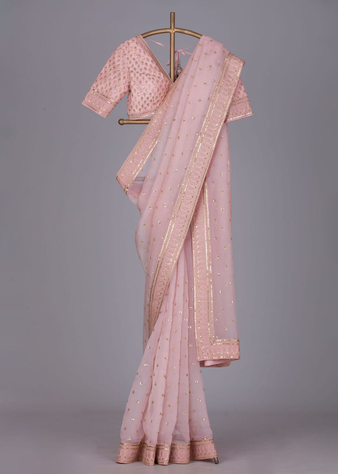 PINK ORDENZA SEQUENCE SAREE S2326