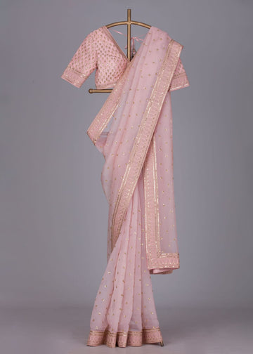 PINK ORDENZA SEQUENCE SAREE S2326