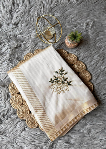 Premium Soft Tussar Silk Saree with Handwork Buttas & Delight Work S2335