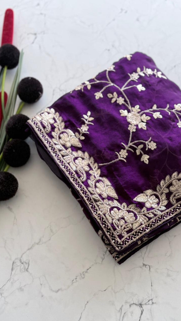 Classic Embroidered Saree for Weddings & Parties SD-1022