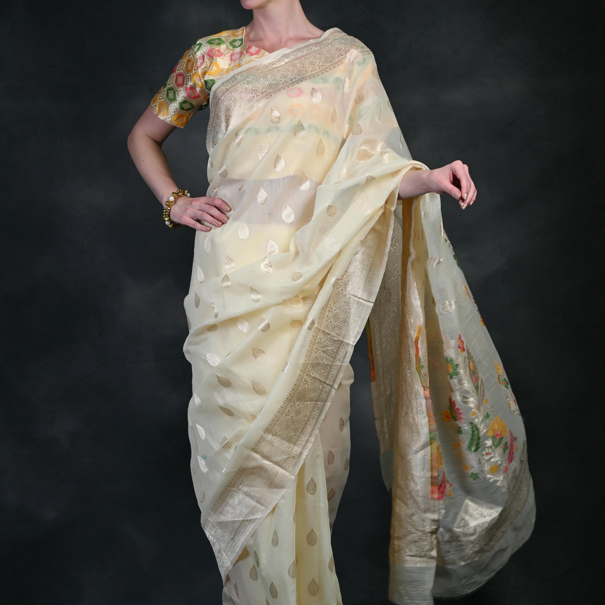 Attractive Trendy Banarasi Silk woven saree PRK004