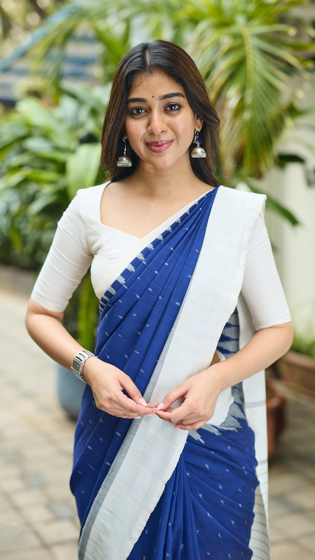 Classic Printed Linen Saree | Comfortable Everyday Wear S13