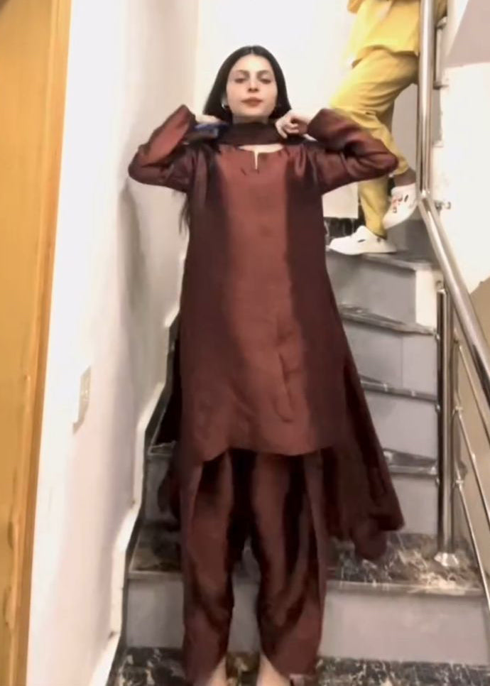 Comfortable & Chic Brown Malai Satin Co-ord Suit Set – D6281