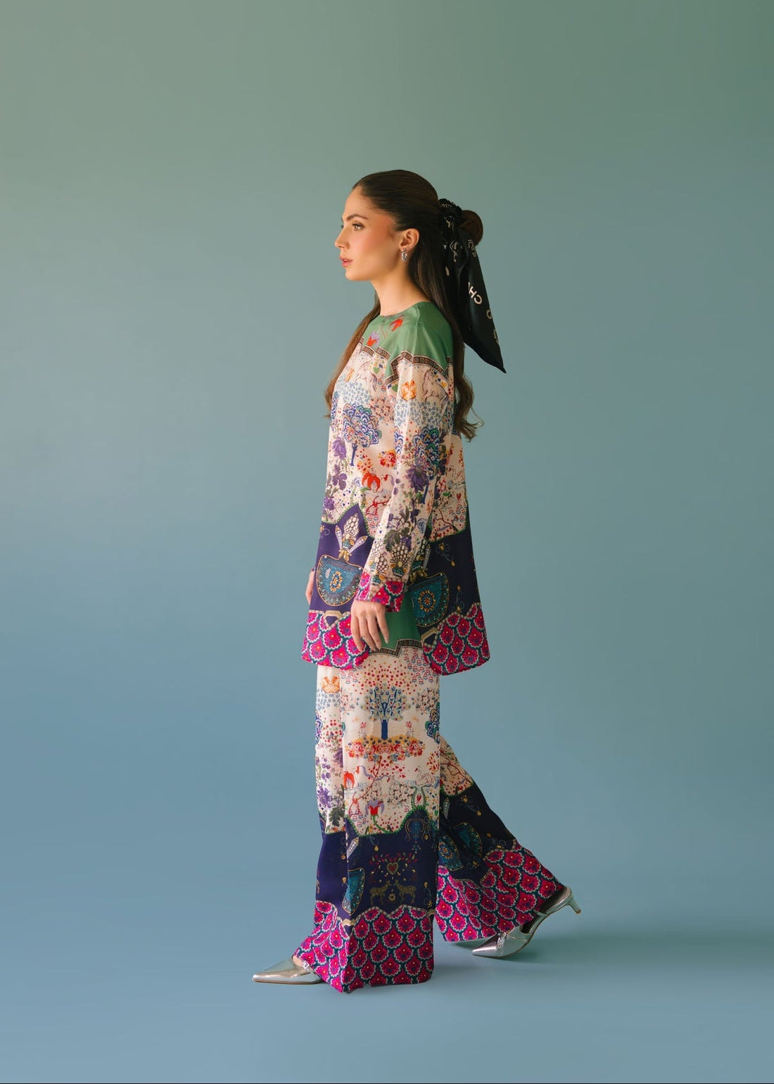 Elegant Animal Printed Rayon Co-ord Set for Women D6308