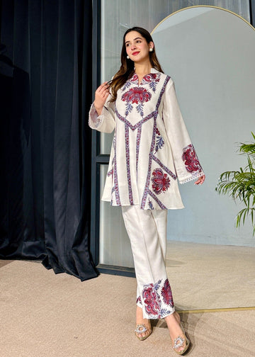 Flower Printed Fancy Party Co-ord Set D6202