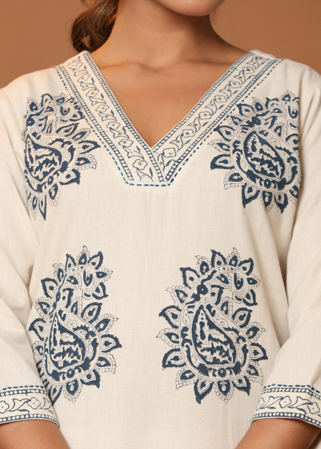 Midnight Paisley: Blue Paisley Printed Cotton Co-ord Set D6254