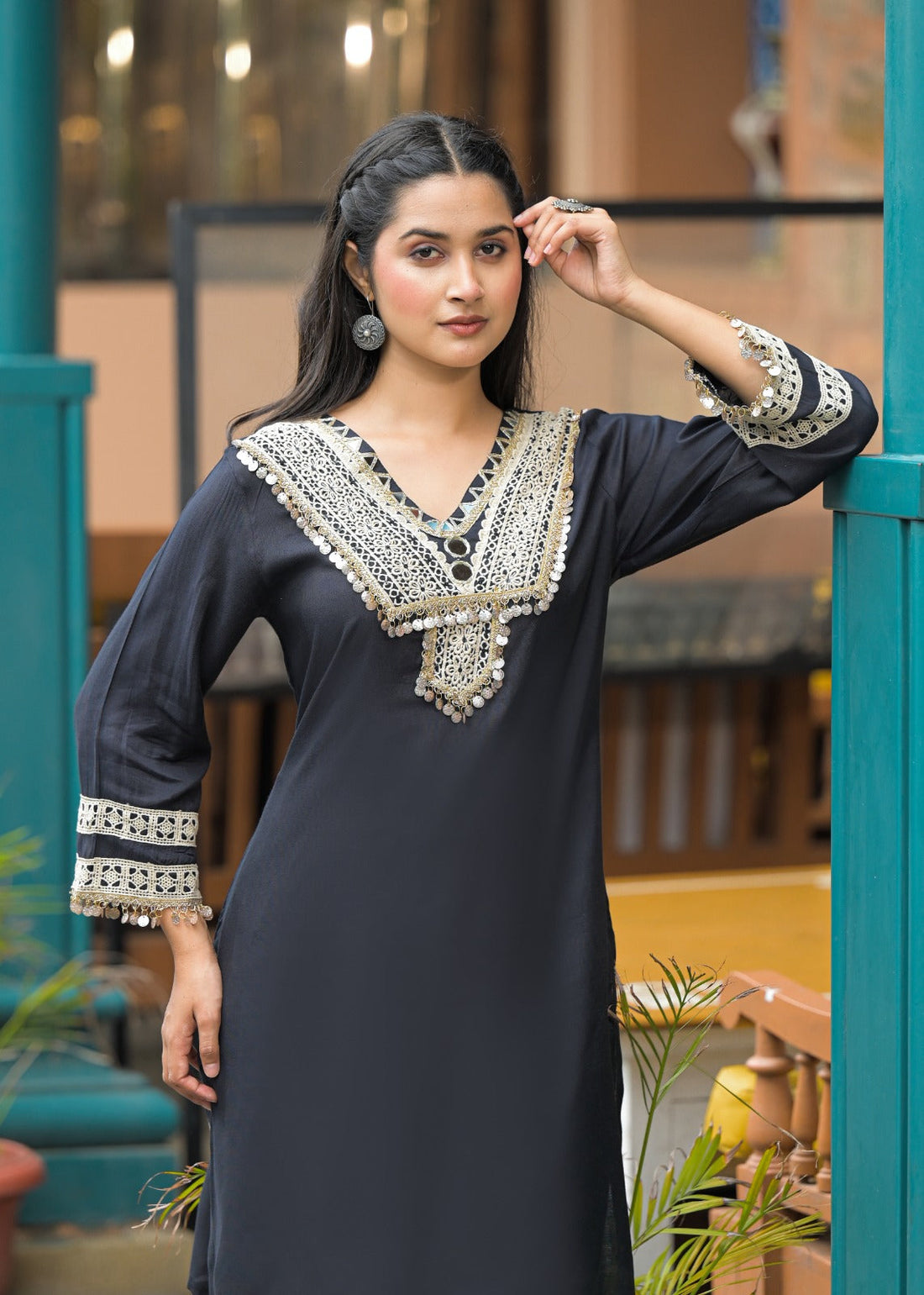 Roman Silk Co-ord Set with Pure Jacquard Bottom co-ord set  – Elegant & Luxe D6260