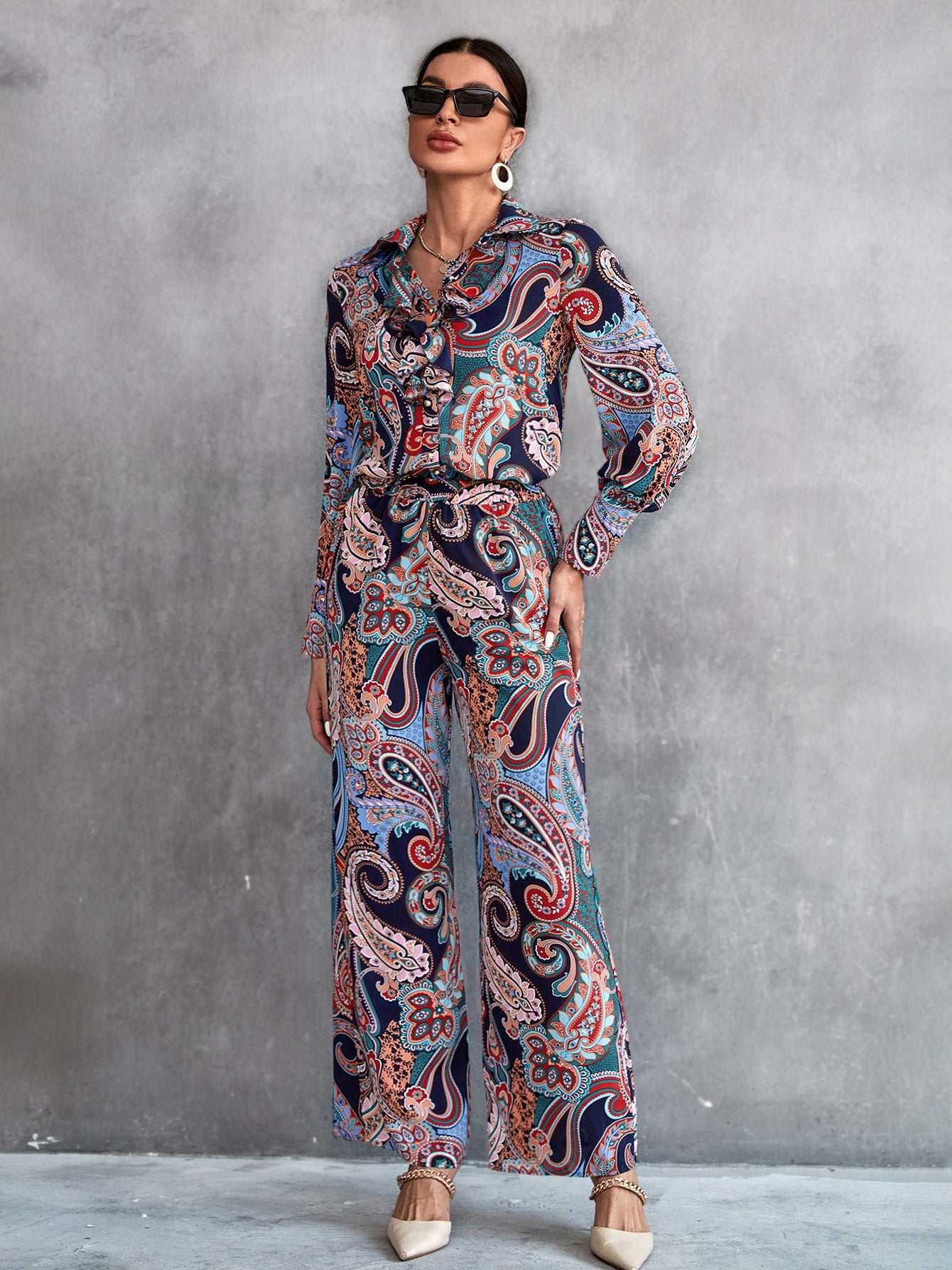 Unique Paisley Print Co-Ord Set VT-01136