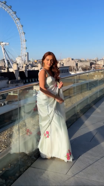 Women’s Premium Satin Silk Printed Saree with Elegant Floral Design S11