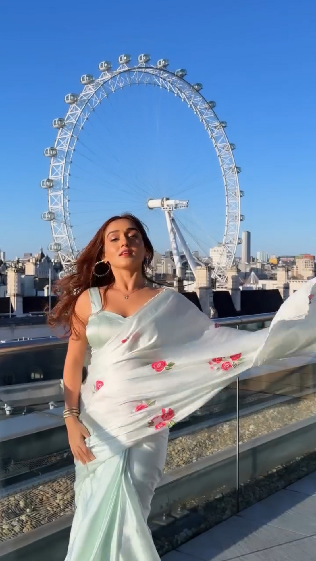 Women’s Premium Satin Silk Printed Saree with Elegant Floral Design S11