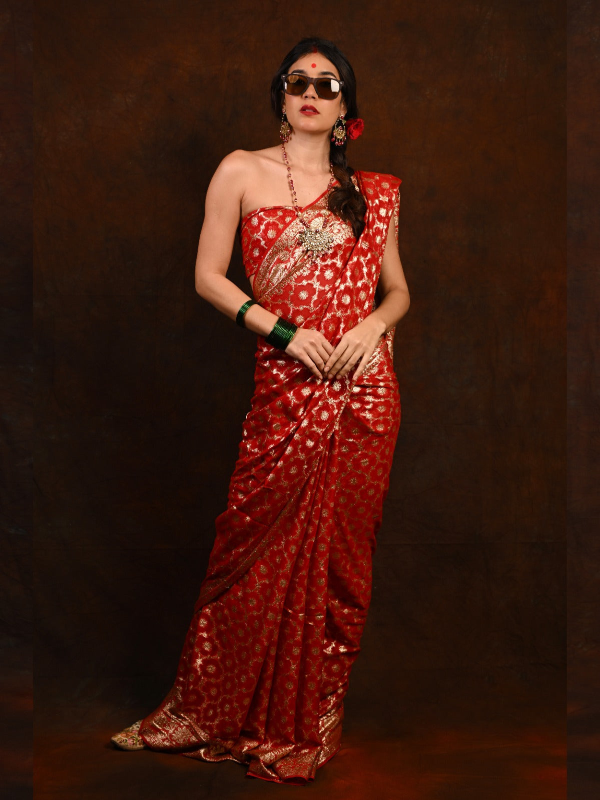 Women's Trendy Katha viscose woven saree S2014